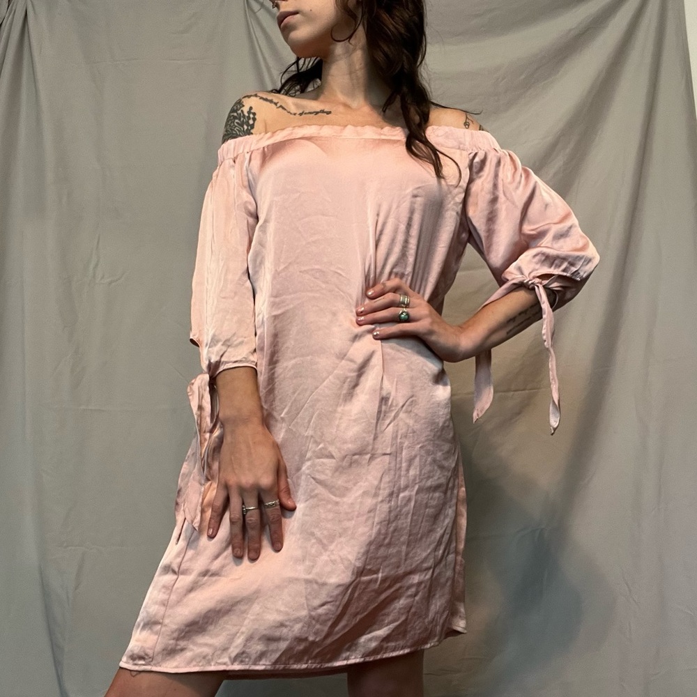 (NWT) Love, Fire pale mauve satin mini dress